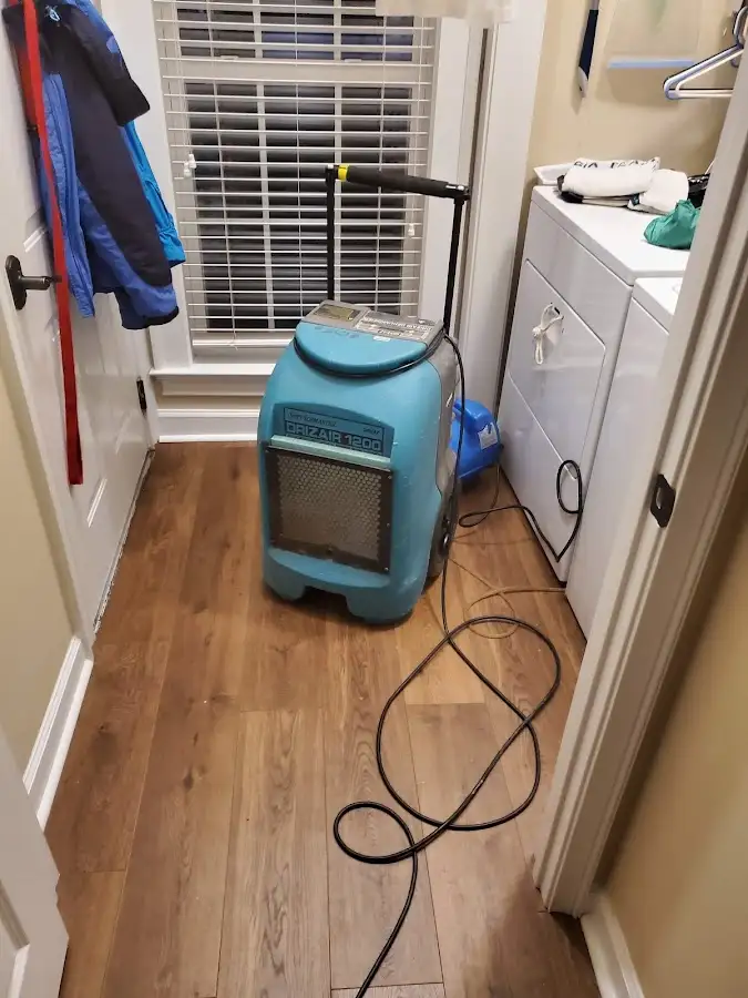 Commercial dehumidifier deployed for Flood Damage Cleanup in Brookline
